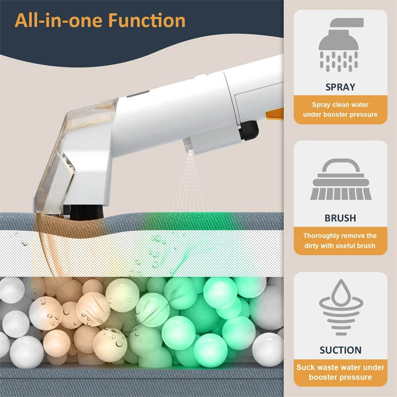 High-Power Handheld Spot Cleaner – Portable Deep Cleaning Machine for Sofa, Car, Toilet & Upholstery