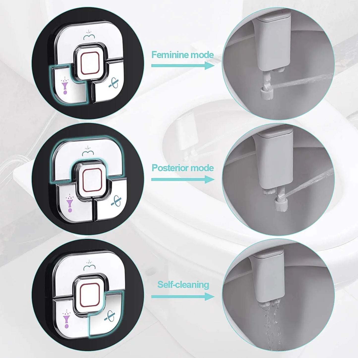 SAMODRA Bidet Attachment – Non-Electric Cold Water Toilet Sprayer with Adjustable Pressure & Retractable Self-Cleaning Nozzle