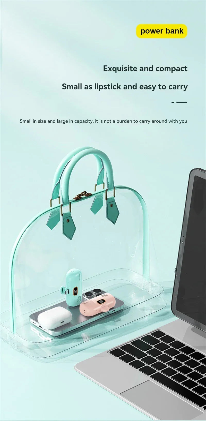 Mini Capsule Power Bank – Ultra-Compact Fast Charger & Emergency External Battery for iPhone and Android