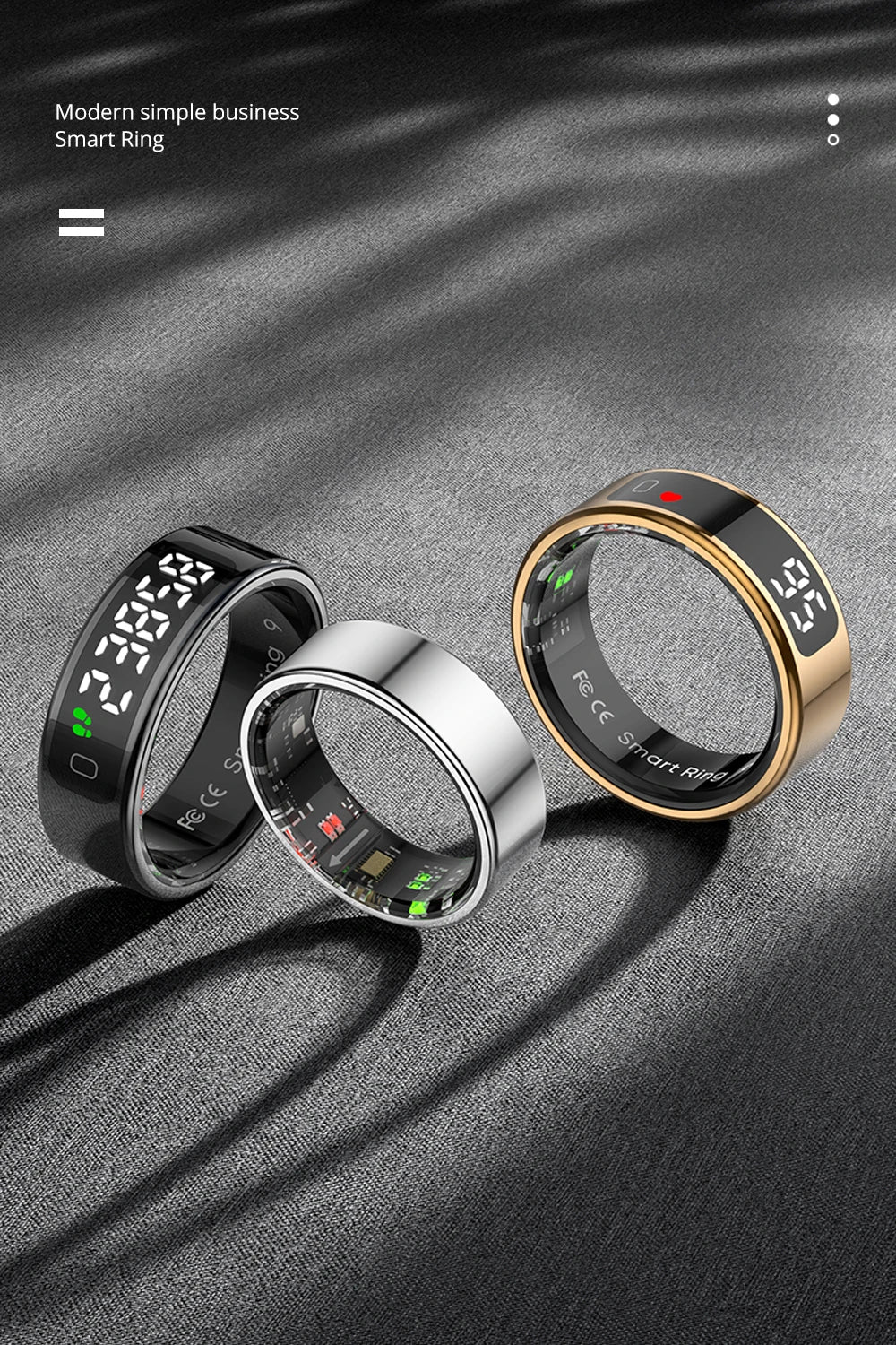 COLMI R12 Smart Ring – Touch Screen, Wireless Charging & Health Tracker, 5ATM Waterproof for Men & Women
