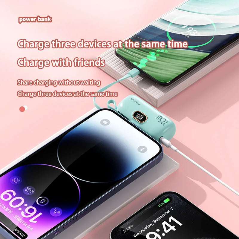 Mini Capsule Power Bank – Ultra-Compact Fast Charger & Emergency External Battery for iPhone and Android
