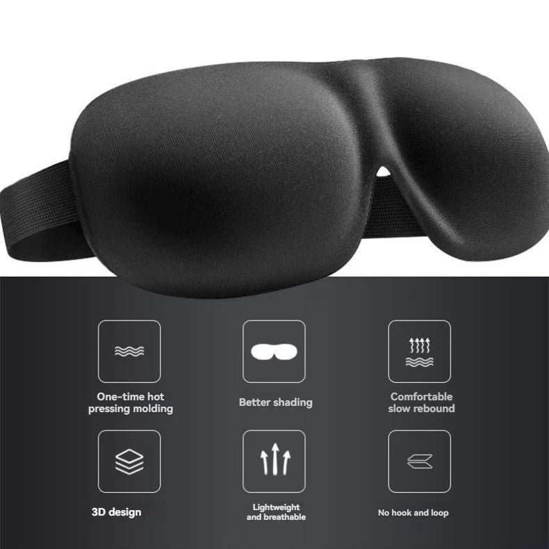 3D Contoured Blackout Sleep Mask – No Nose Pressure, Non-Marking, Lightweight Eye Mask for Students, Travel & Naps