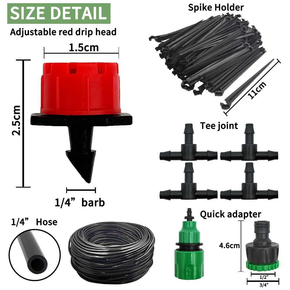 Portable Micro Drip Irrigation System – Automatic Garden Watering Kit with Adjustable Drippers & Misting Hose