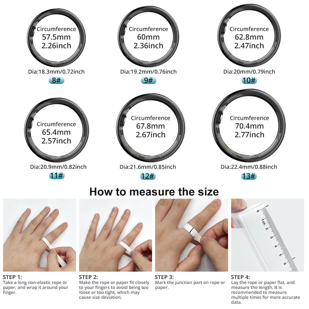 COLMI R09 Smart Ring with Charging Case – Body Temperature, Health & Sleep Monitor