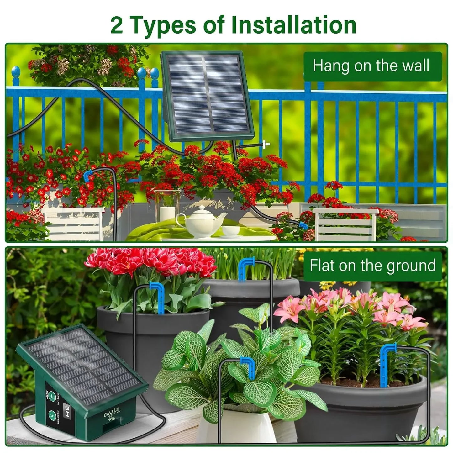Solar Automatic Drip Irrigation System – DIY Garden & Balcony Watering Kit with Drip Hose