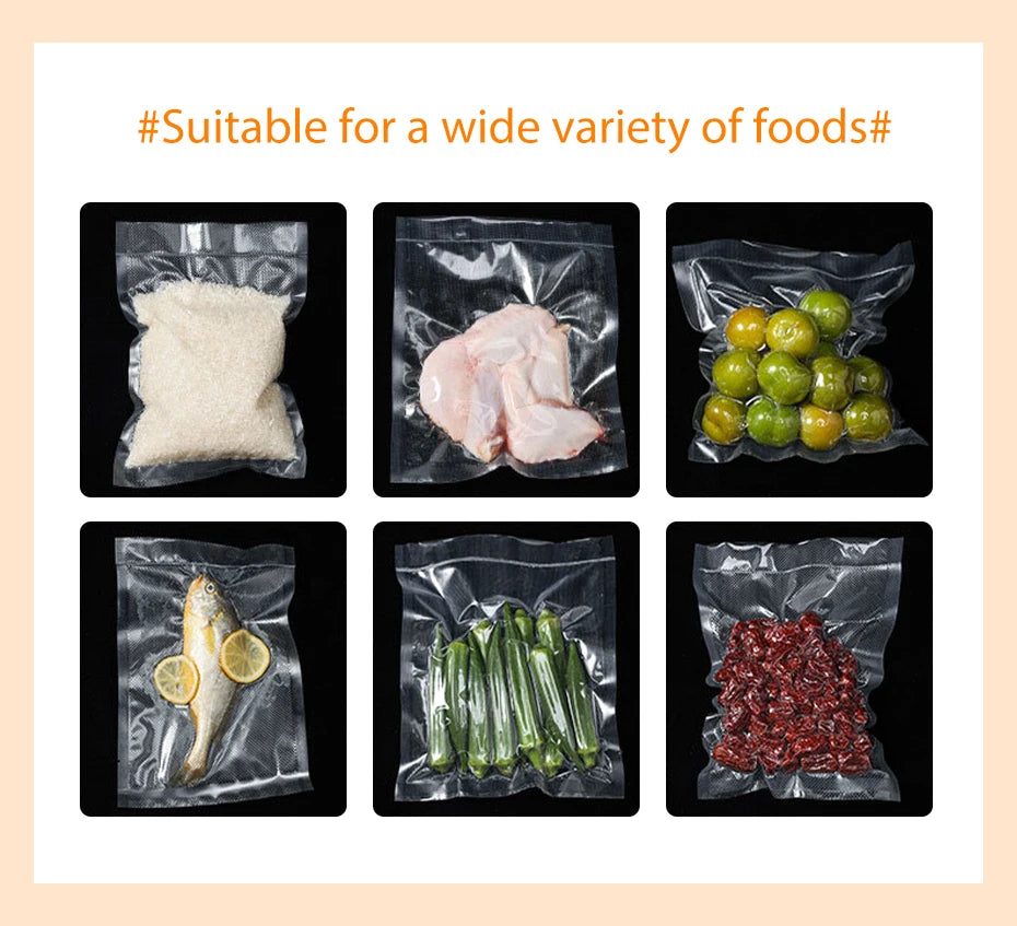 SaengQ Vacuum Sealer Machine – Food Saver with 10 Free Vacuum Bags | Household Food Preservation & Packaging