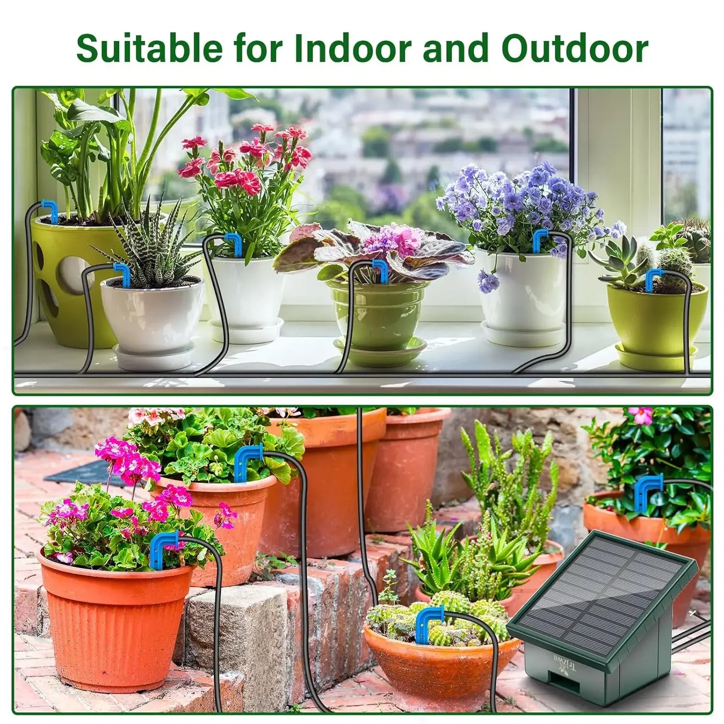 Solar Automatic Drip Irrigation System – DIY Garden & Balcony Watering Kit with Drip Hose