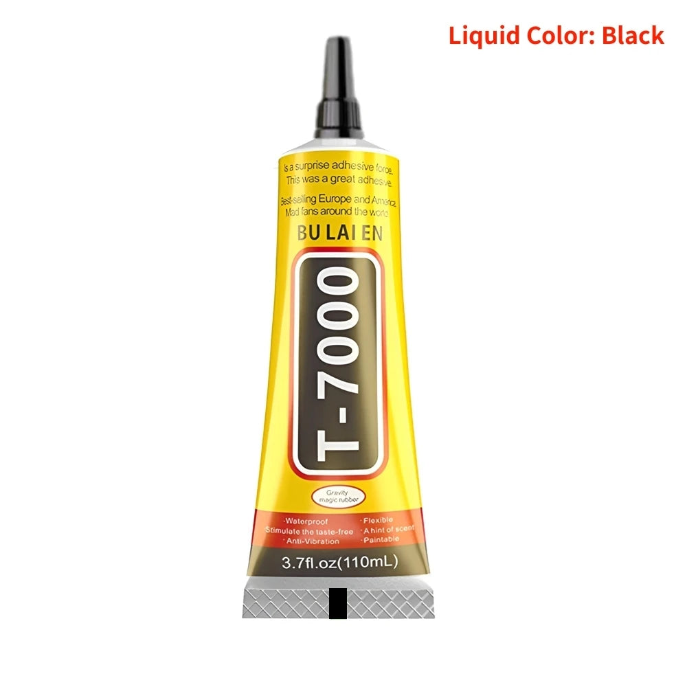 B‑7000 Clear Contact Adhesive – Universal DIY Repair Glue & T7000 Precision‑Tip Applicator for Glass & Plastic Bonding