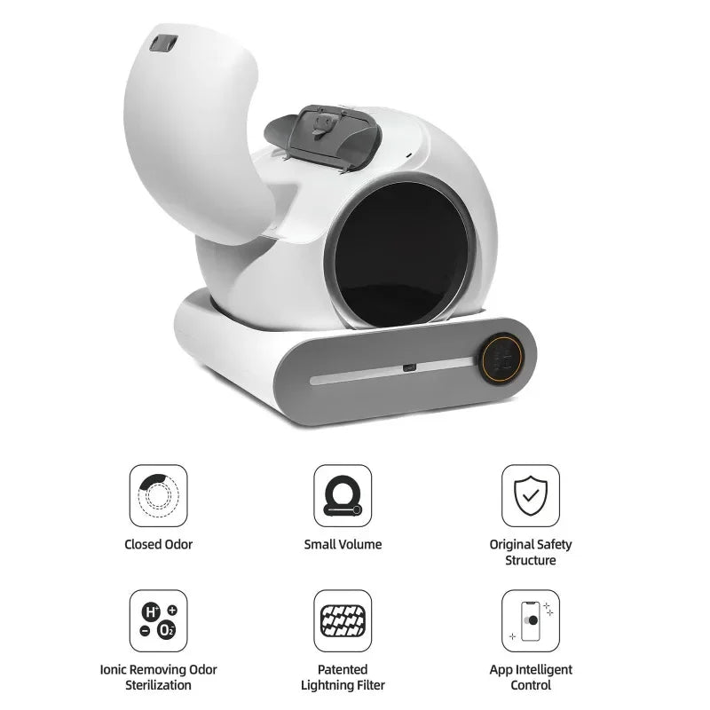 Smart Self-Cleaning Cat Litter Box – Automatic Odor Control & App-Connected for Hassle-Free Maintenance
