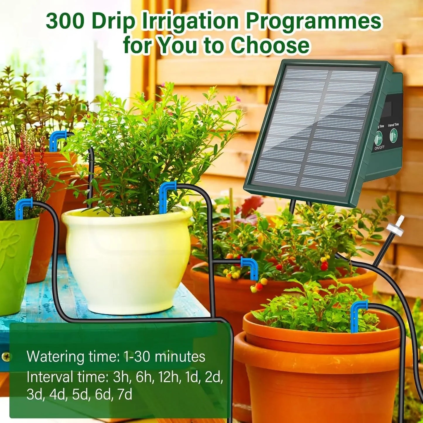 Solar Automatic Drip Irrigation System – DIY Garden & Balcony Watering Kit with Drip Hose