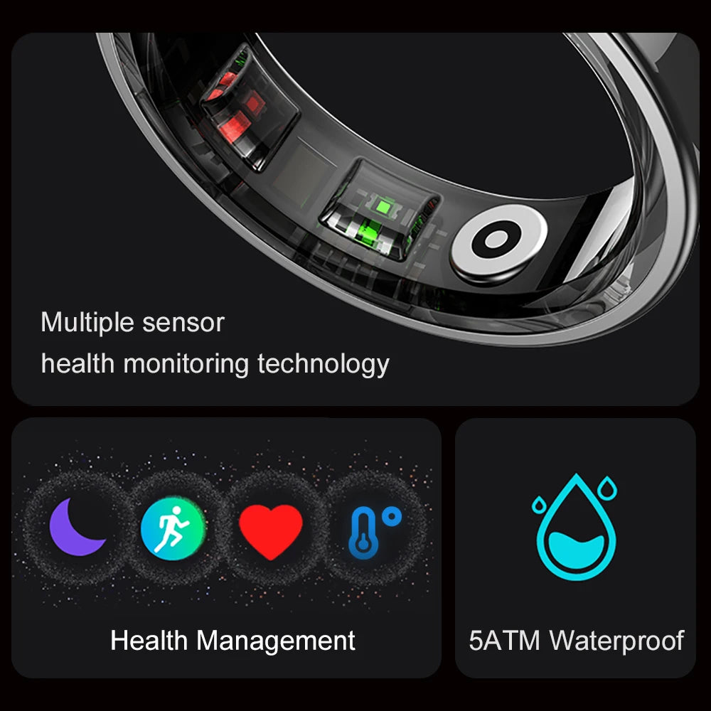 COLMI R09 Smart Ring with Charging Case – Body Temperature, Health & Sleep Monitor