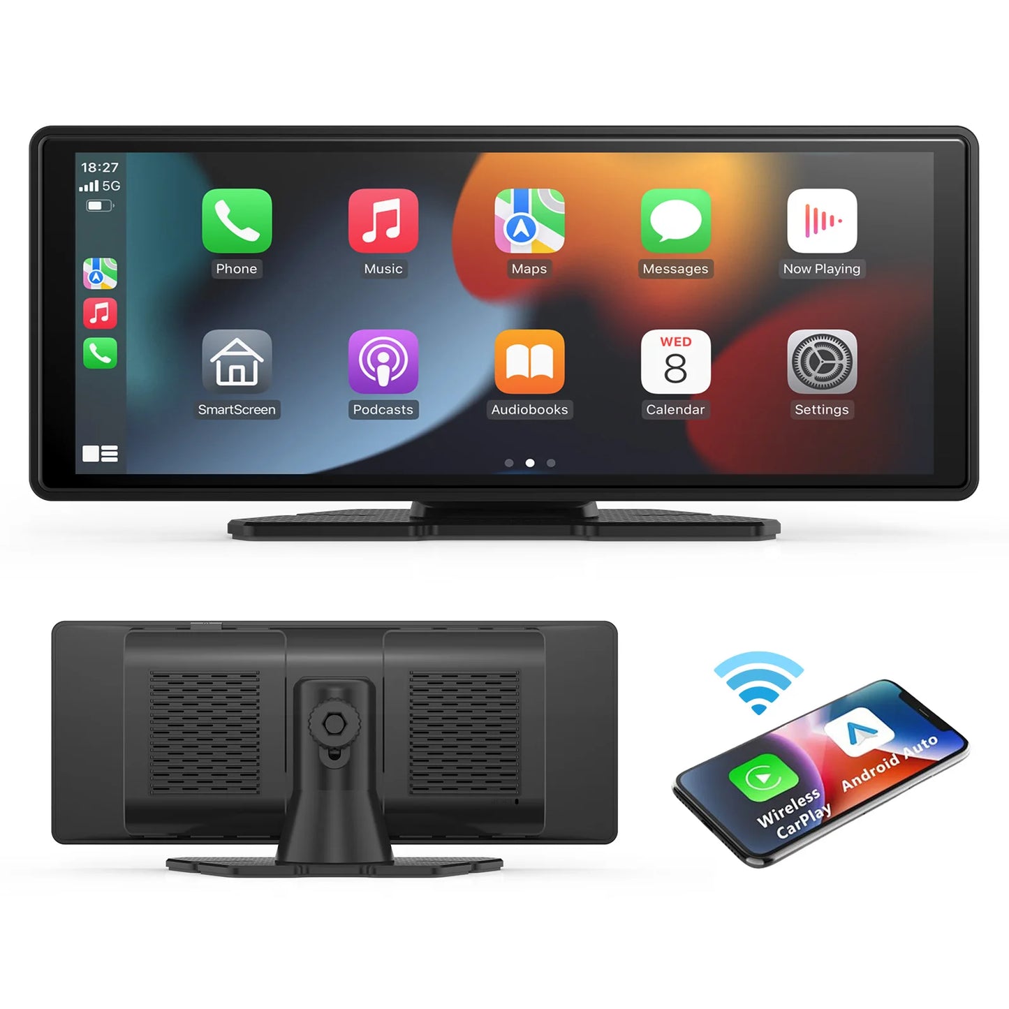 Universal Wireless CarPlay & Android Auto Touchscreen – Portable Car Display