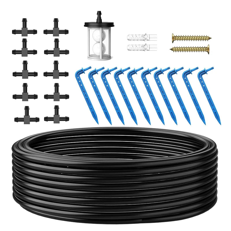 DIY Solar Irrigation Kit with 15m Hose – Garden, Balcony & Greenhouse Drip Watering System