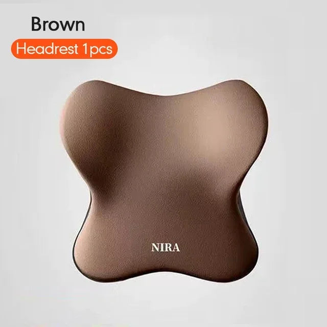 Memory Foam Car Headrest & Lumbar Support Cushion – Universal Back & Neck Pillow for Comfort and Posture