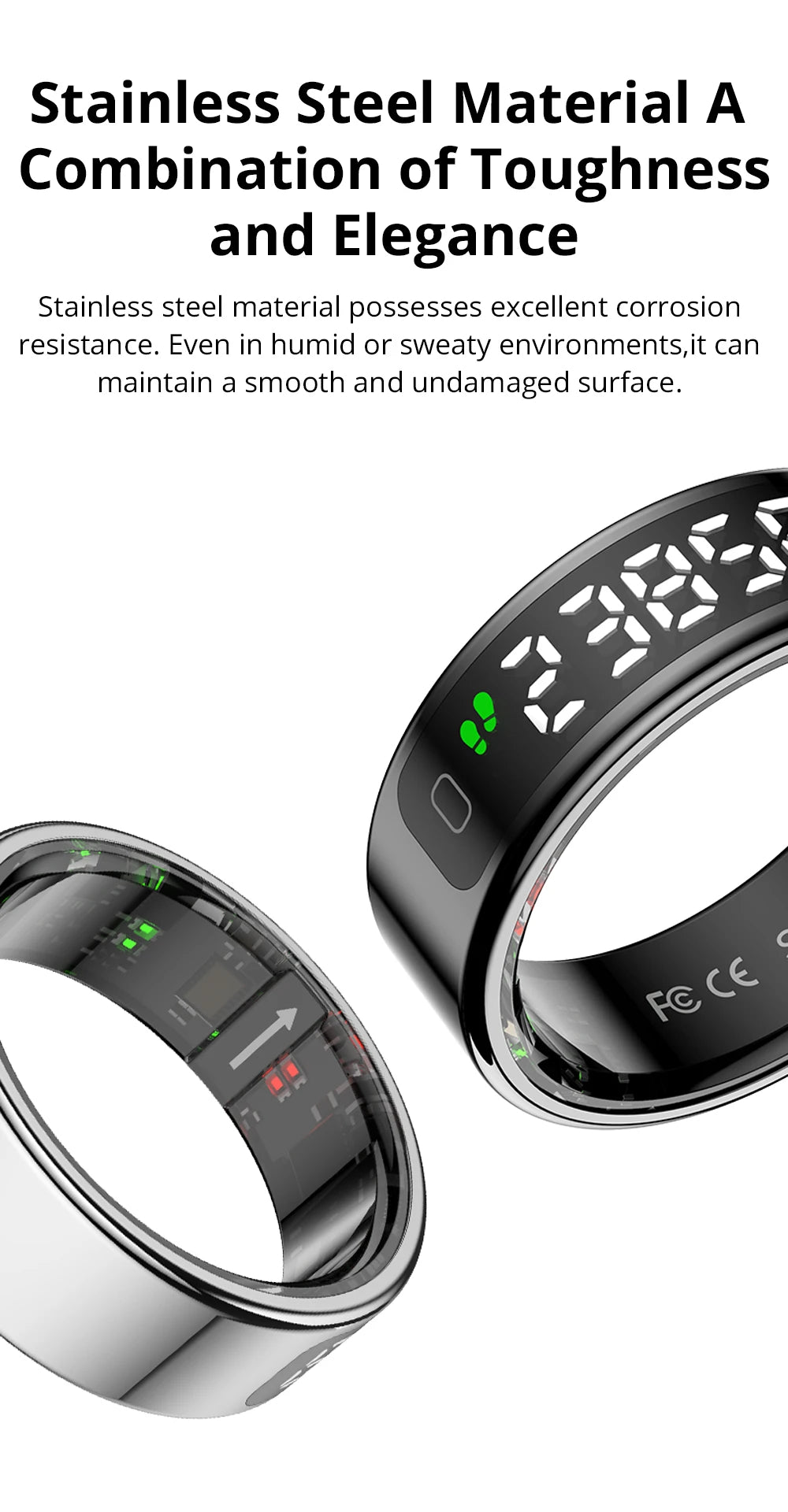 COLMI R12 Smart Ring – Touch Screen, Wireless Charging & Health Tracker, 5ATM Waterproof for Men & Women