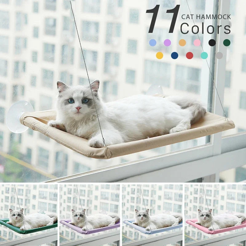 20kg Pet Cat Hammock Window Seat – Hanging Cat Bed with Strong Bearing, Comfortable Sunny Resting Spot & Kitten Climbing Frame
