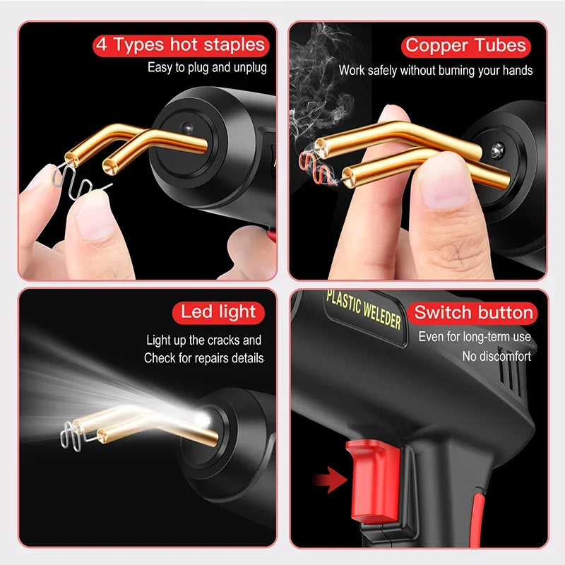 Professional Plastic Welding Kit – 200W Hot Stapler Gun | Fast & Strong Crack Repair Tool