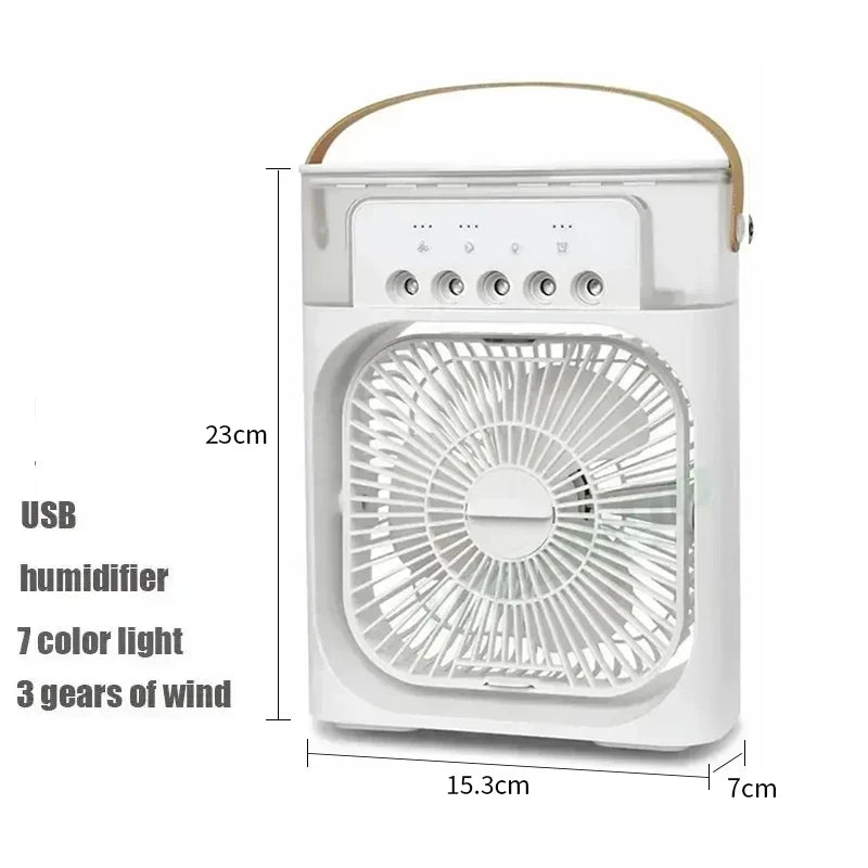 3-in-1 Portable Air Cooler, Humidifier & LED Night Light – Mini Air Conditioner Fan for Home & Office Use