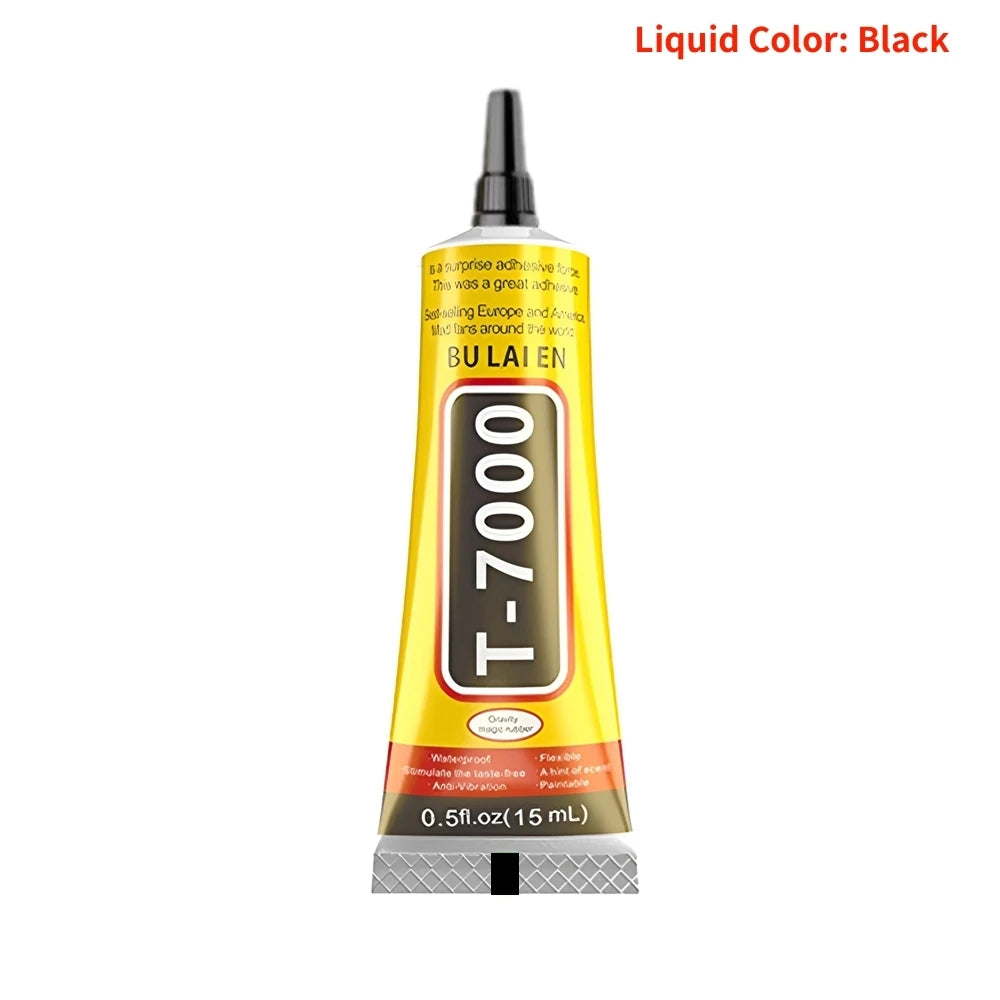 B‑7000 Clear Contact Adhesive – Universal DIY Repair Glue & T7000 Precision‑Tip Applicator for Glass & Plastic Bonding
