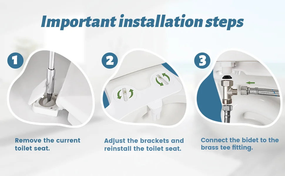SAMODRA Non-Electric Bidet Attachment – Dual Self-Cleaning Nozzles for Front & Rear Wash | Easy-to-Install Toilet Seat Water Sprayer