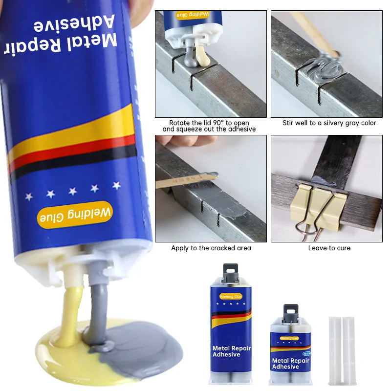 Ultra-Strong Cold Welding Glue – Industrial Metal & Plastic Repair AB Adhesive | High-Strength Sealant for Cracks, Leaks & Breaks