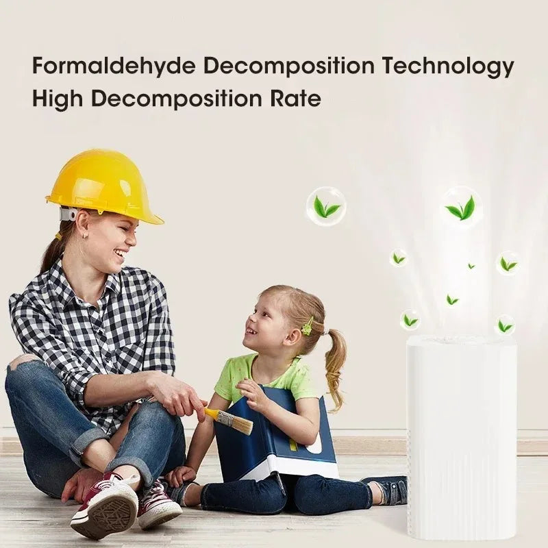 Compact HEPA Air Purifier for Home & Car – Removes Smoke, Odors, Formaldehyde, PM2.5 – Quiet Air Freshener for Bedroom or Office