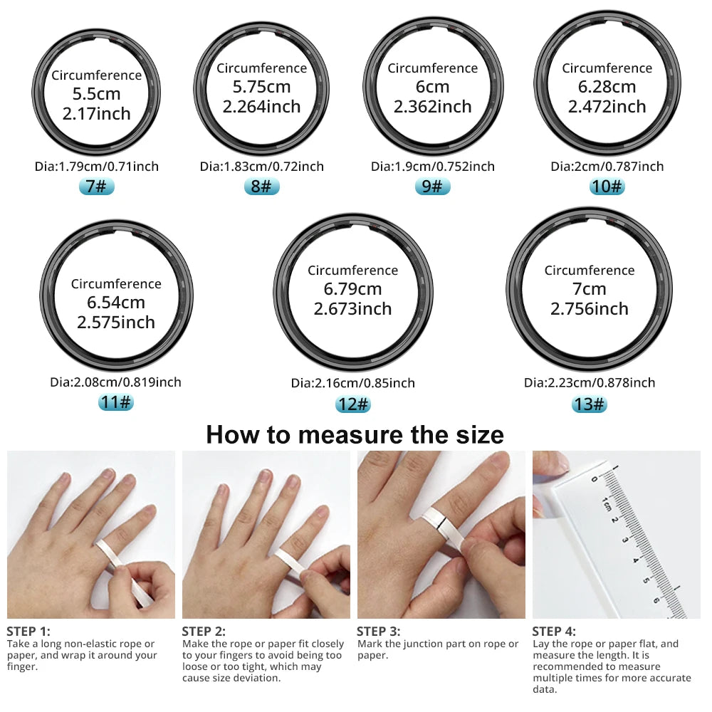 COLMI R12 Smart Ring – Touch Screen, Wireless Charging & Health Tracker, 5ATM Waterproof for Men & Women