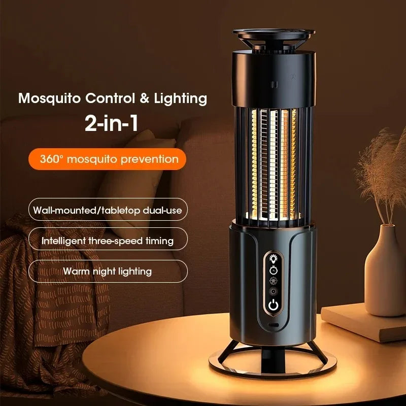 Rechargeable Mosquito Killer Lamp – Silent Electronic Insect Trap with 3-Level Timer & UV Anti-Mosquito Technology