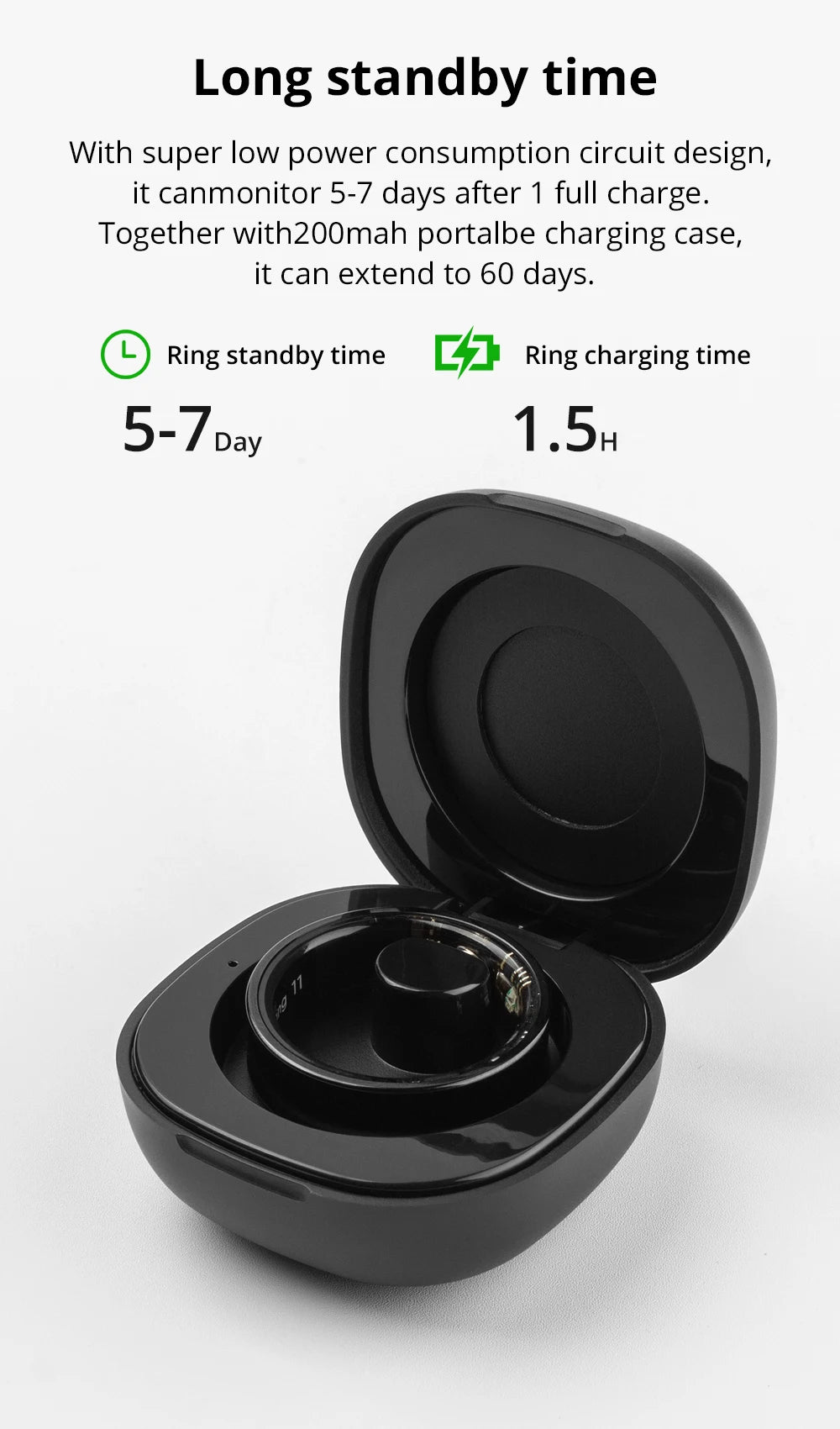 COLMI R09 Smart Ring with Charging Case – Body Temperature, Health & Sleep Monitor