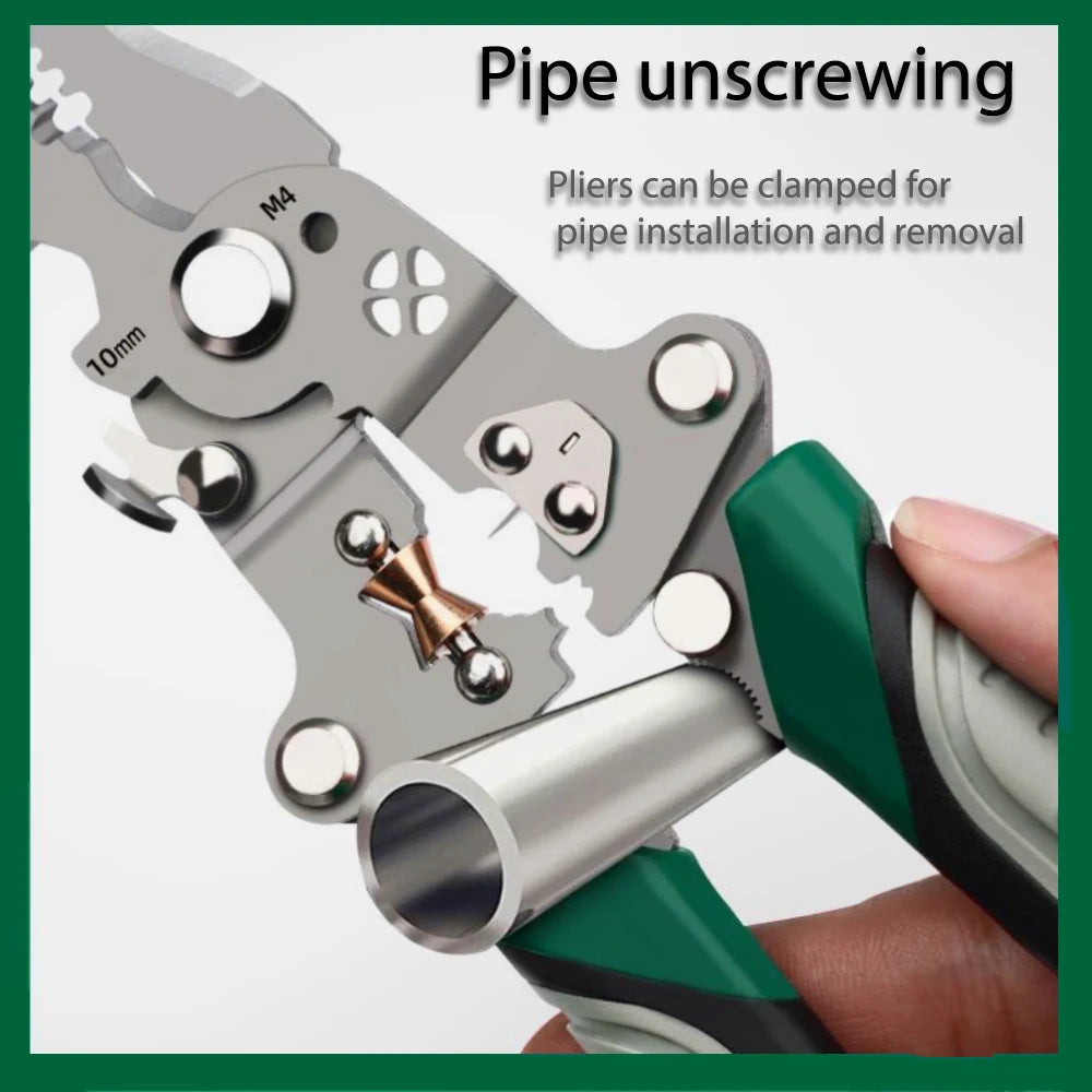 Foldable Wire Stripper & Crimping Tool – Multi-Function Electrician Pliers with Pulley Design for Cutting, Stripping & Wire Winding