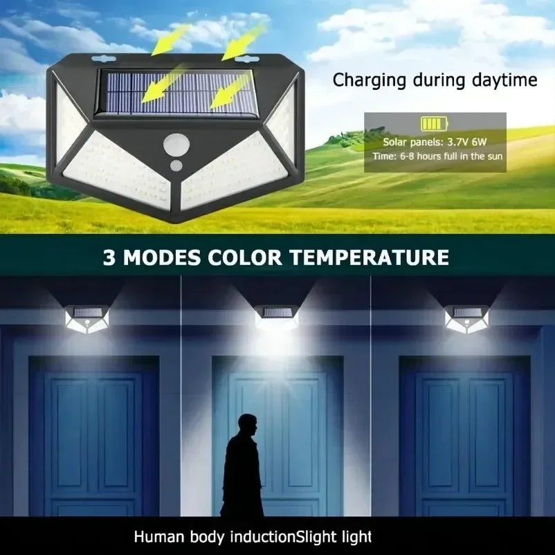Multifunctional Solar Garden Light – Waterproof LED Outdoor Lamp with Motion Sensor & Decorative Spotlight Design