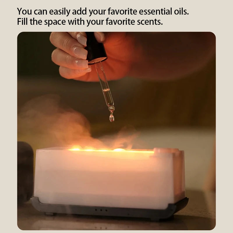 KINSCOTER Colorful Flame Aroma Diffuser & Air Humidifier – Ultrasonic Cool Mist with Timer