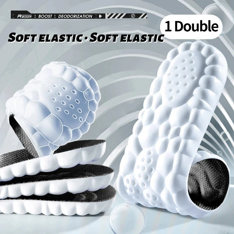 4D CloudTech Sports Insoles – Soft PU Shock-Absorbing Orthopedic Inserts for Running & Everyday Comfort | Breathable Cushion Sole for Men & Women