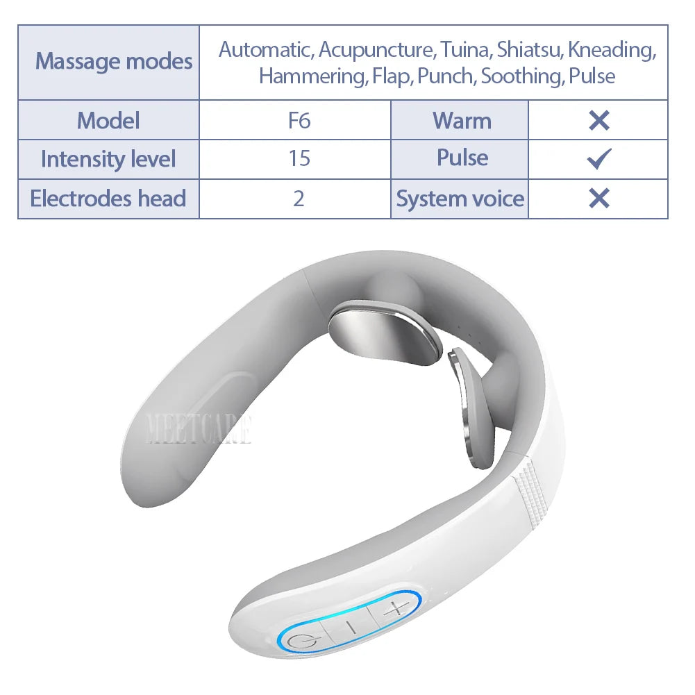 Smart Wireless Back & Neck Massager with Heating & TENS Pulse – Cervical Muscle Pain Relief & Shoulder Health Care