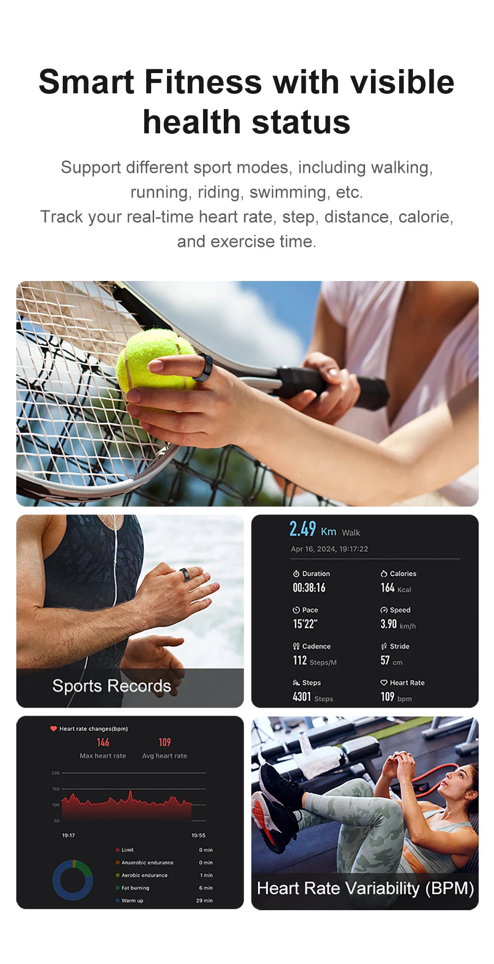 COLMI R09 Smart Ring with Charging Case – Body Temperature, Health & Sleep Monitor