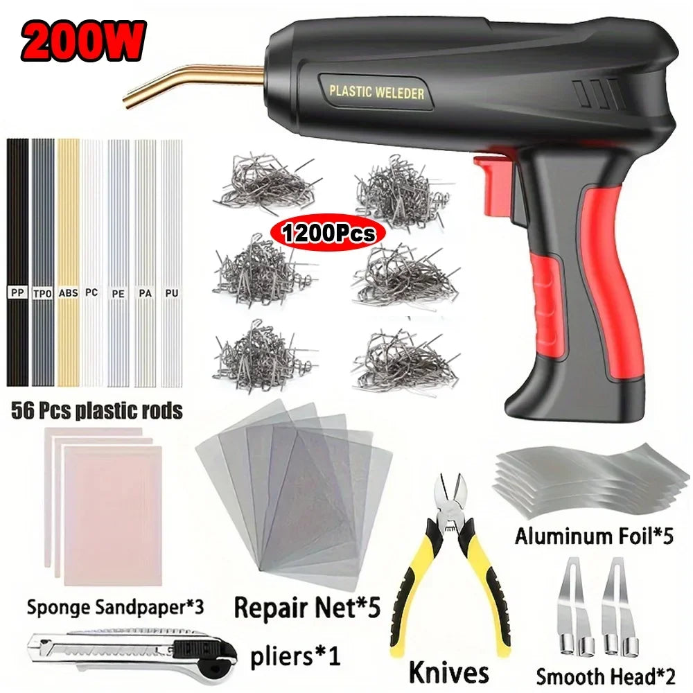 Professional Plastic Welding Kit – 200W Hot Stapler Gun | Fast & Strong Crack Repair Tool