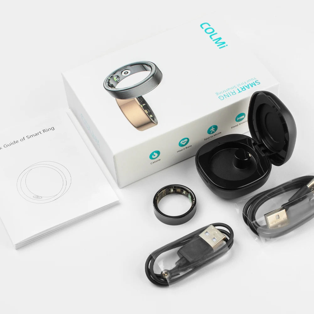COLMI R09 Smart Ring with Charging Case – Body Temperature, Health & Sleep Monitor