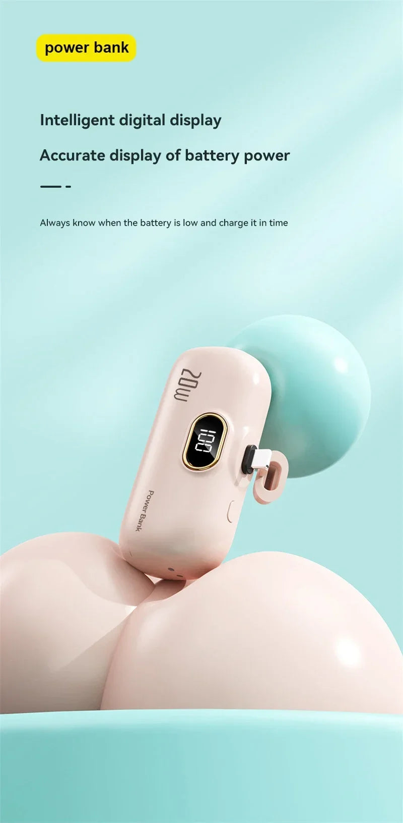 Mini Capsule Power Bank – Ultra-Compact Fast Charger & Emergency External Battery for iPhone and Android