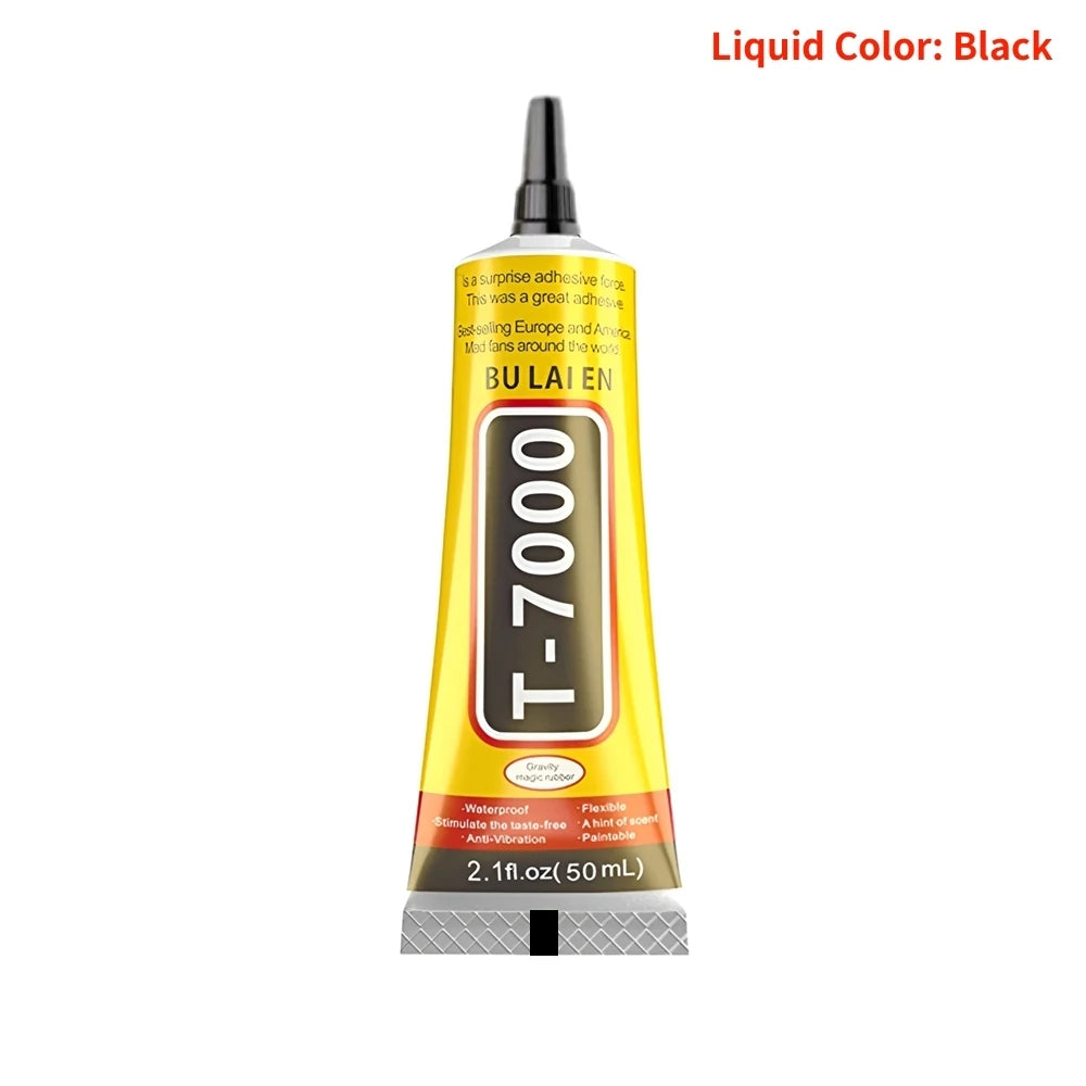 B‑7000 Clear Contact Adhesive – Universal DIY Repair Glue & T7000 Precision‑Tip Applicator for Glass & Plastic Bonding