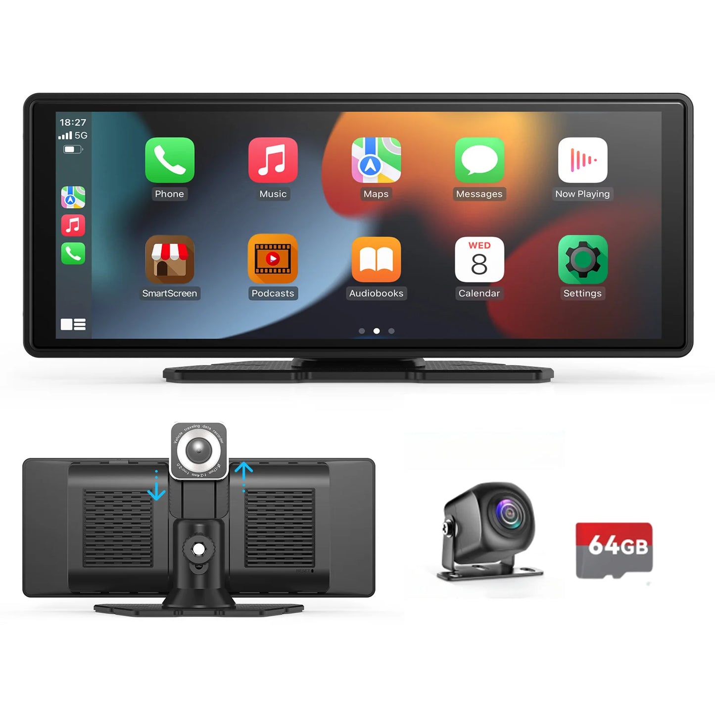 Universal Wireless CarPlay & Android Auto Touchscreen – Portable Car Display