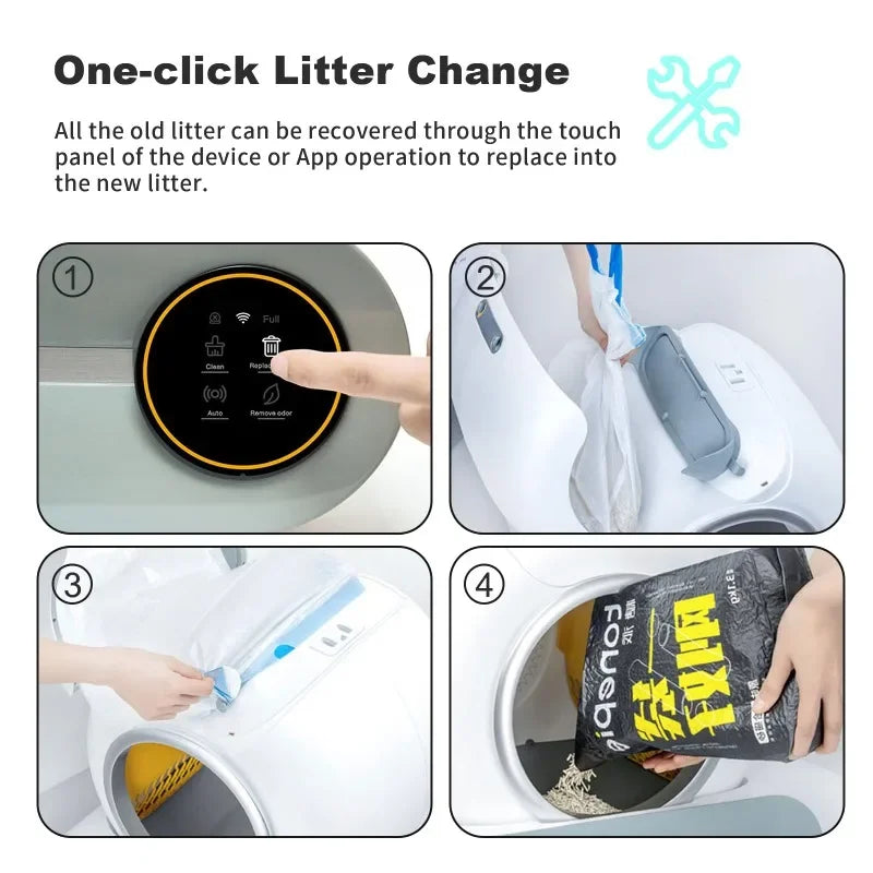 Smart Self-Cleaning Cat Litter Box – Automatic Odor Control & App-Connected for Hassle-Free Maintenance