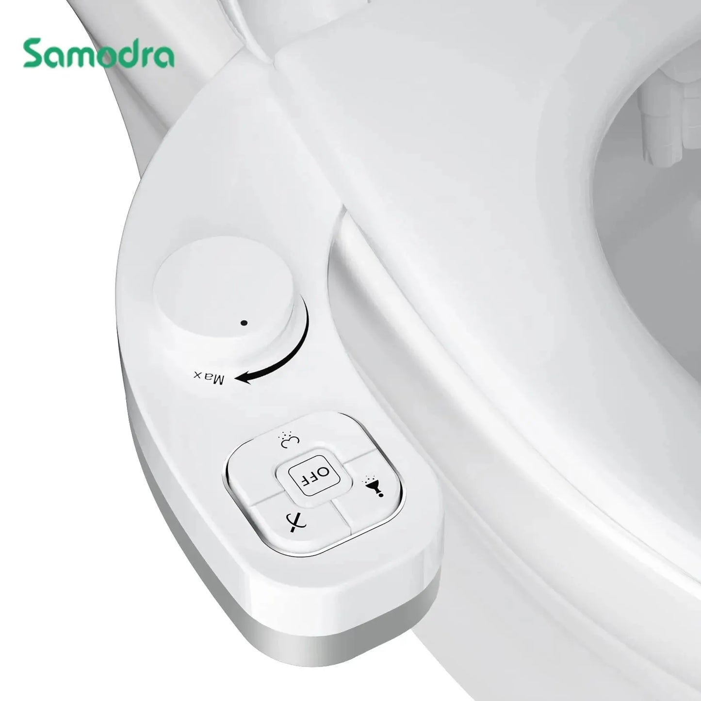 SAMODRA Non-Electric Bidet Attachment – Dual Self-Cleaning Nozzles for Front & Rear Wash | Easy-to-Install Toilet Seat Water Sprayer
