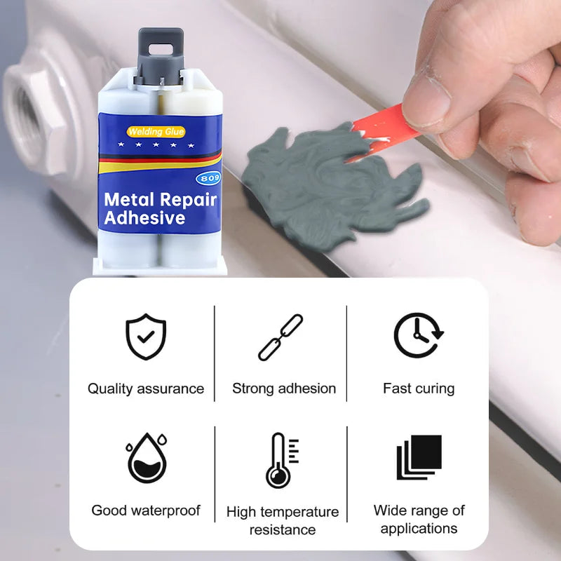 Ultra-Strong Cold Welding Glue – Industrial Metal & Plastic Repair AB Adhesive | High-Strength Sealant for Cracks, Leaks & Breaks