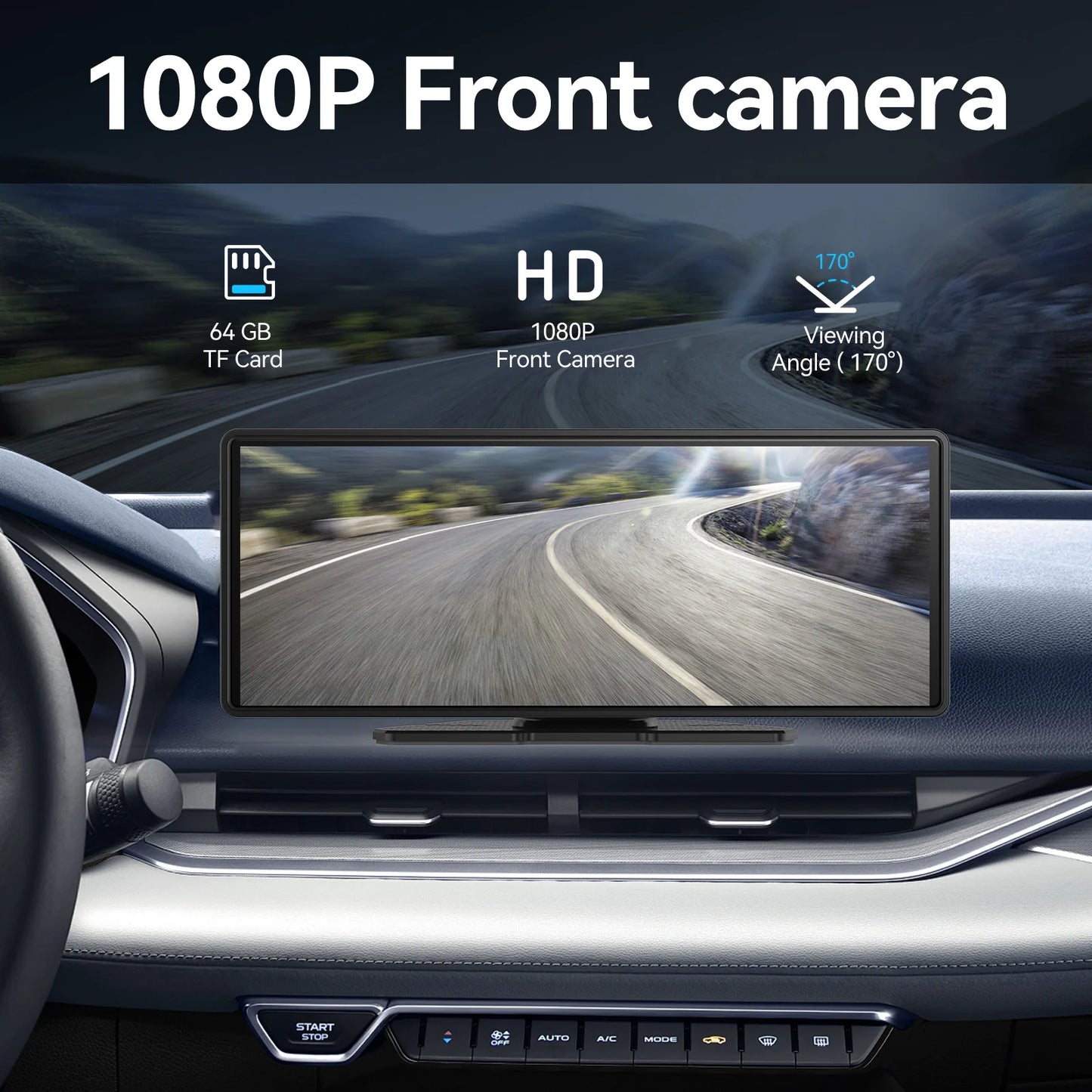 Universal Wireless CarPlay & Android Auto Touchscreen – Portable Car Display