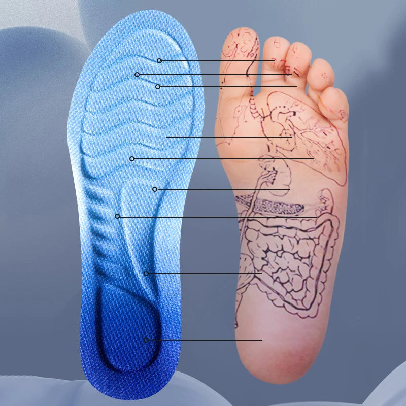 4D CloudTech Sports Insoles – Soft PU Shock-Absorbing Orthopedic Inserts for Running & Everyday Comfort | Breathable Cushion Sole for Men & Women