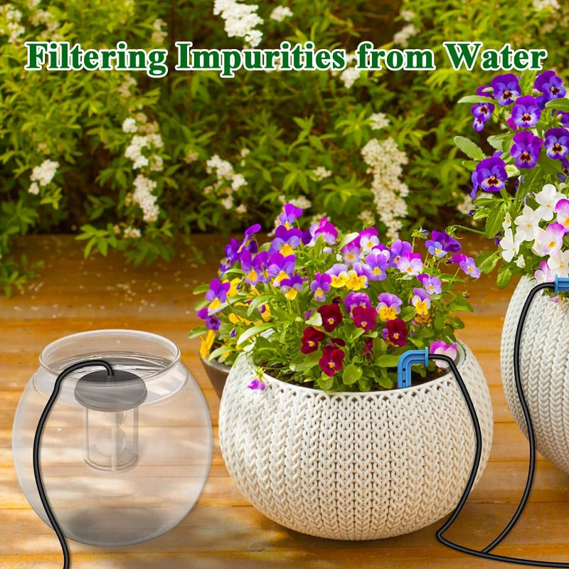 DIY Solar Irrigation Kit with 15m Hose – Garden, Balcony & Greenhouse Drip Watering System