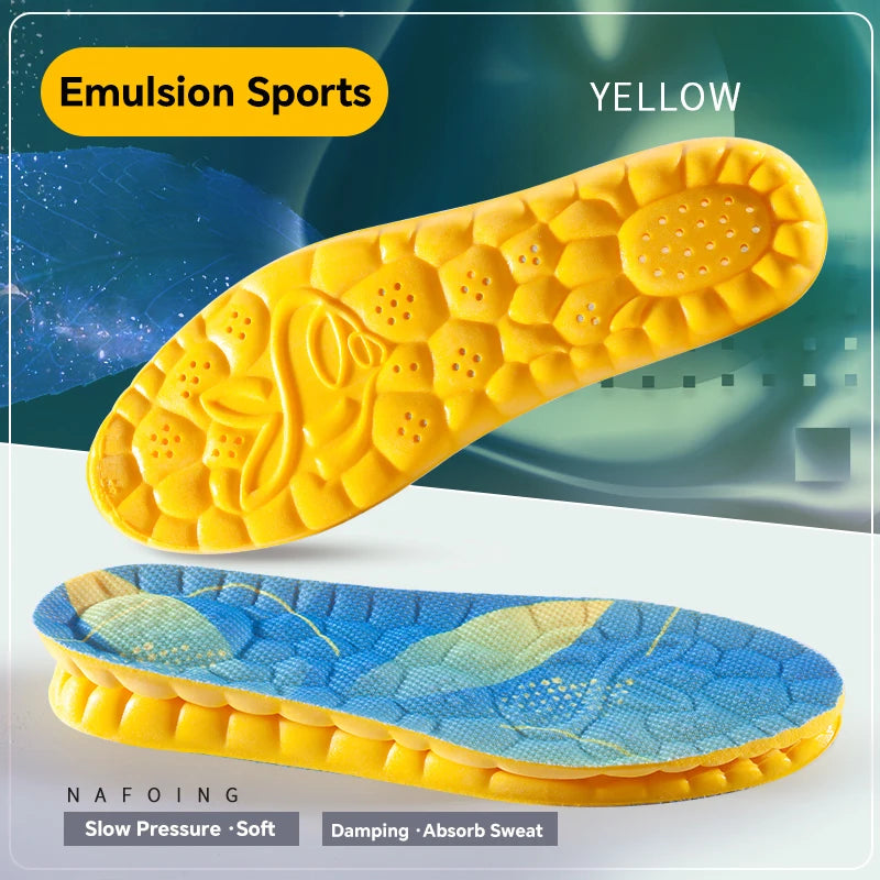 4D CloudTech Sports Insoles – Soft PU Shock-Absorbing Orthopedic Inserts for Running & Everyday Comfort | Breathable Cushion Sole for Men & Women
