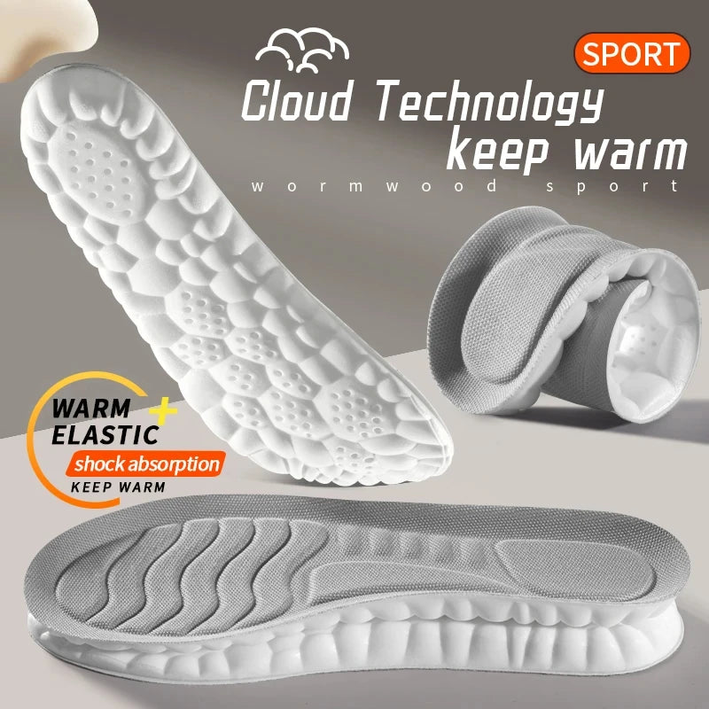 4D CloudTech Sports Insoles – Soft PU Shock-Absorbing Orthopedic Inserts for Running & Everyday Comfort | Breathable Cushion Sole for Men & Women