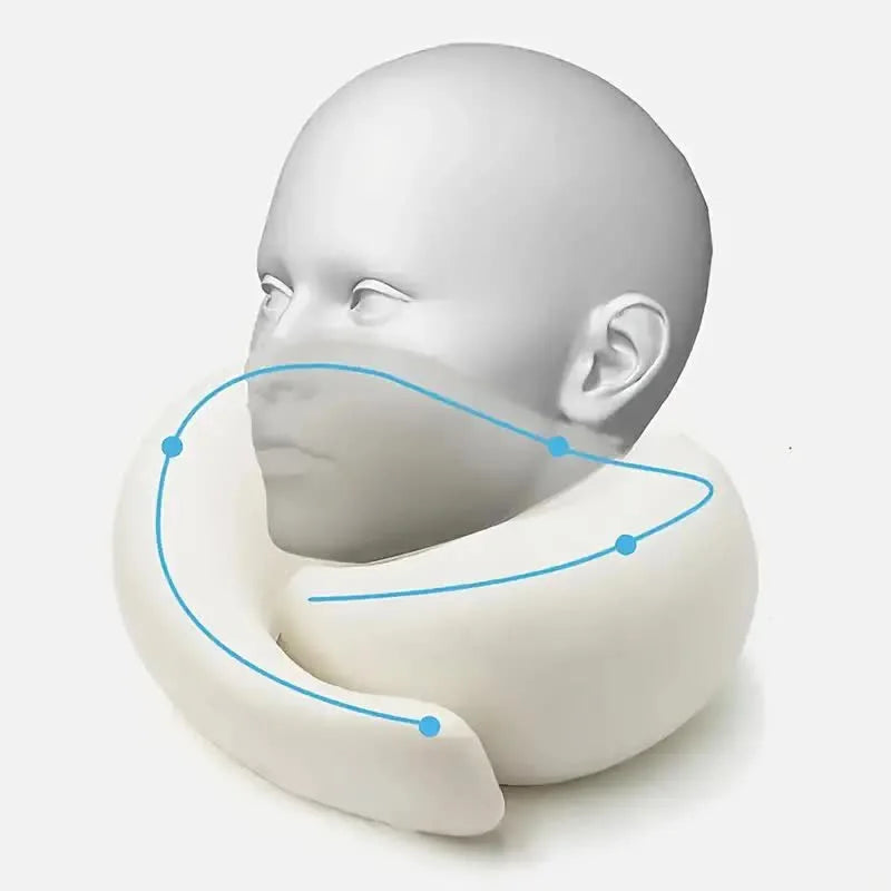 Travel Neck Pillow – Memory Foam U-Shaped Snail Style | Portable, Adjustable & Soft Neck Support for Airplane, Car & Office Naps
