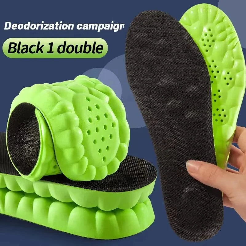 4D CloudTech Sports Insoles – Soft PU Shock-Absorbing Orthopedic Inserts for Running & Everyday Comfort | Breathable Cushion Sole for Men & Women